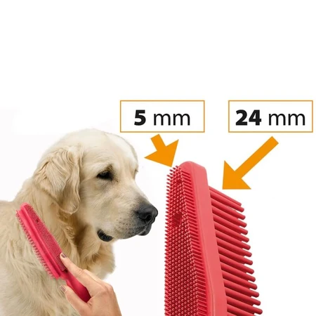 Ferplast Gro 5941 - cepillo de goma quitapelo para perros de pelo corto, medio y tejido