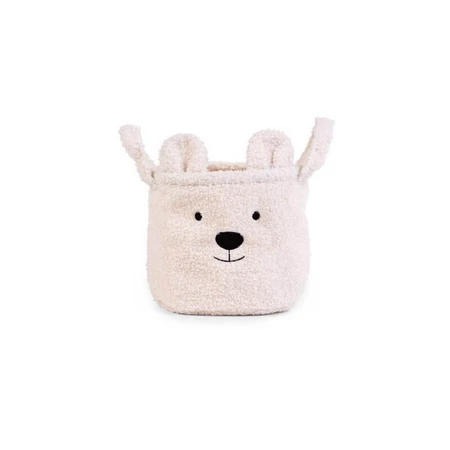 Suavinex teddy - plush ecru storage basket 25 x 20 x 20 cm