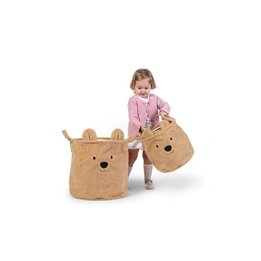 Suavinex teddy - plush ecru storage basket 25 x 20 x 20 cm
