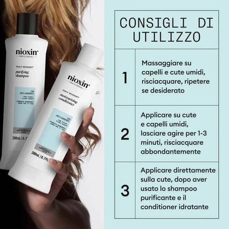 Nioxin Scalp recovery kit - anti-dandruff box set shampoo 200 ml + conditioner 200 ml + serum 100 ml