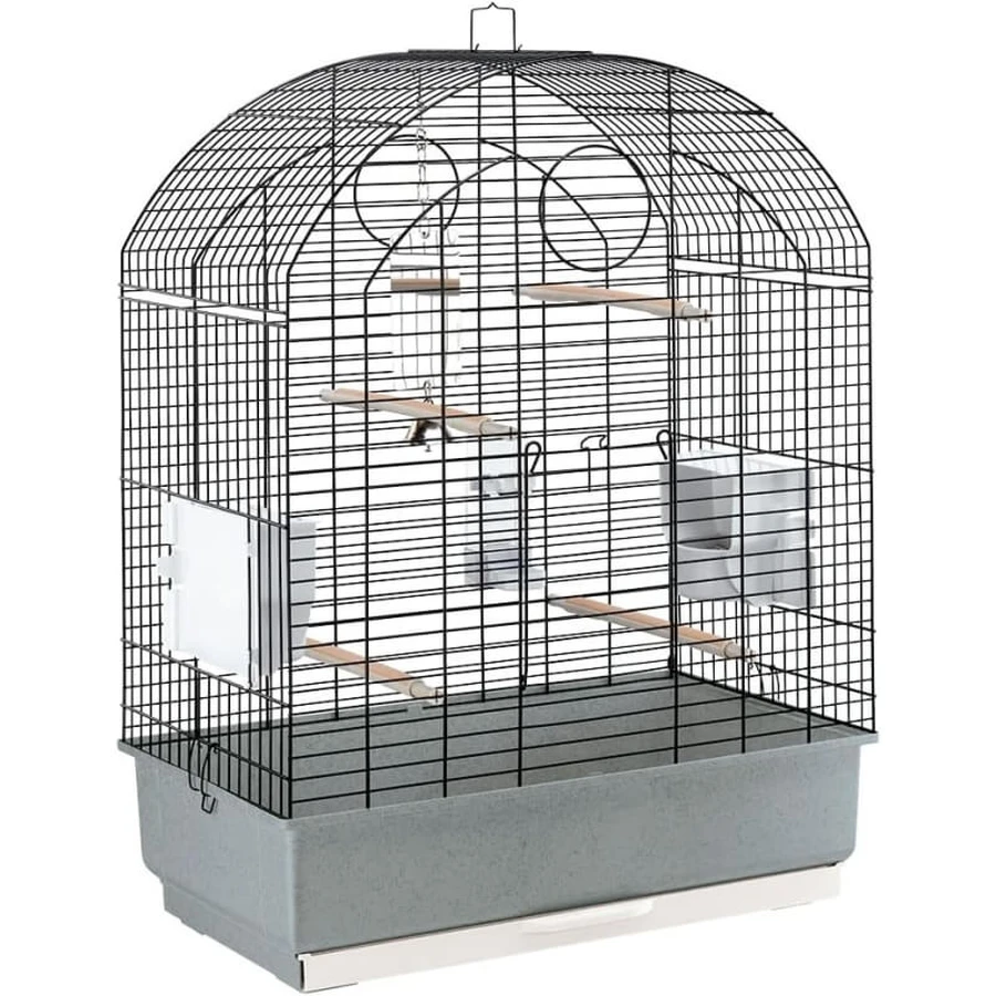 Ferplast Viola - cage pour perruches et calopsittes avec toit arrondi, grillage en métal peint et tiroir coulissant