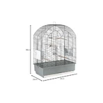 Ferplast Viola - cage pour perruches et calopsittes avec toit arrondi, grillage en métal peint et tiroir coulissant