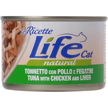 Life petcare Life cat natural tuna with chicken and liver - wet food for cats 150 gr.