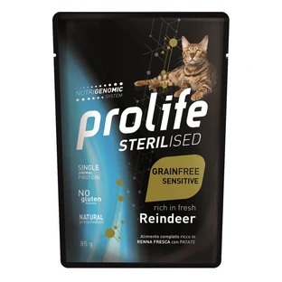 Prolife Sterilised sensitive rendier - volledige voeding voor gesteriliseerde katten 85 gr.