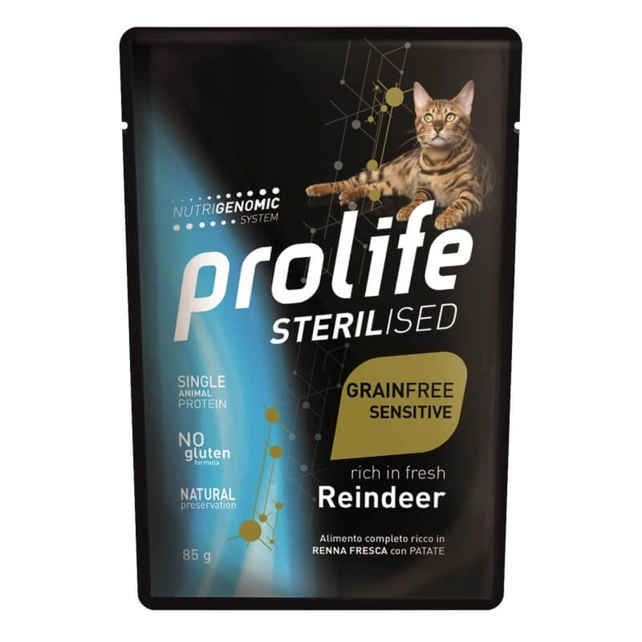Prolife Sterilised sensitive rendier - volledige voeding voor gesteriliseerde katten 85 gr.