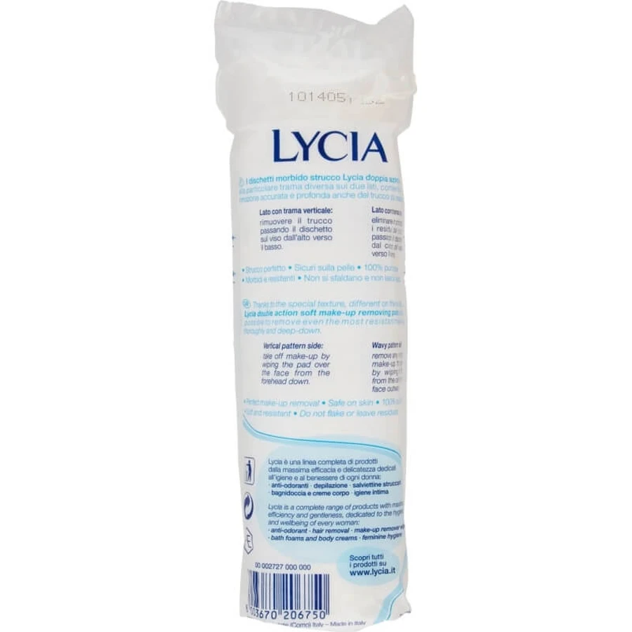 Lycia Katoenen make-up remover voor gezicht en ogen - 80 pads