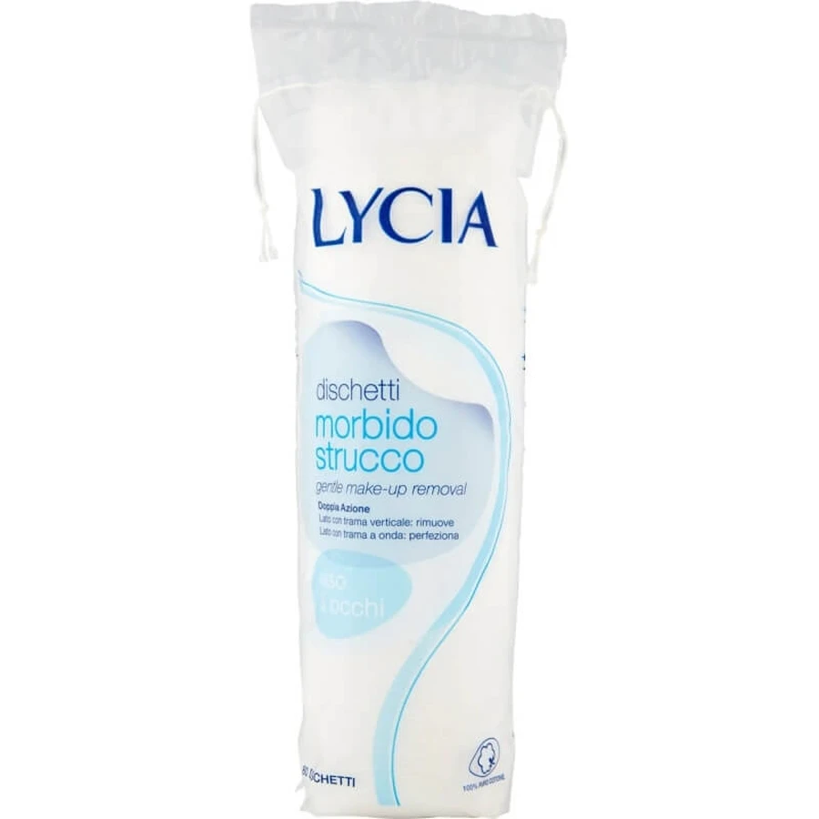 Lycia Katoenen make-up remover voor gezicht en ogen - 80 pads