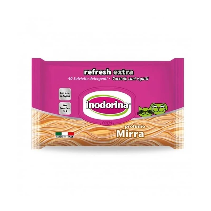 Inodorina refresh extra myrrh cleansing wipes 40 wipes