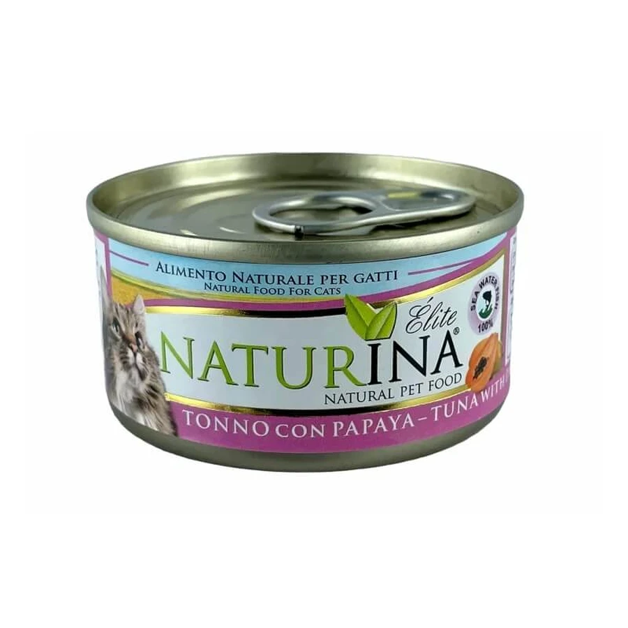 Naturina Elite tonijn met papaja - volledige voeding voor volwassen katten 70 gr.