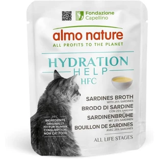 Almo nature Hydration help hfc - sardinebouillon voor volwassen kat 50 gr