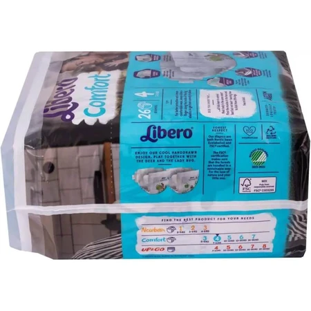 Libero Comfort - 26 couches pour enfants de taille 4 (7-11kg)