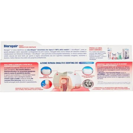Biorepair fast sensitive repair - dentifrice pour dents sensibles 60 ml