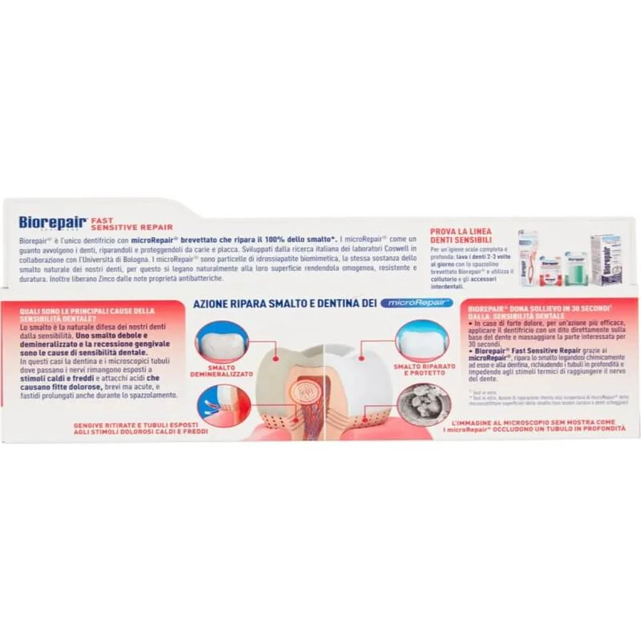 Biorepair fast sensitive repair - dentifrice pour dents sensibles 60 ml