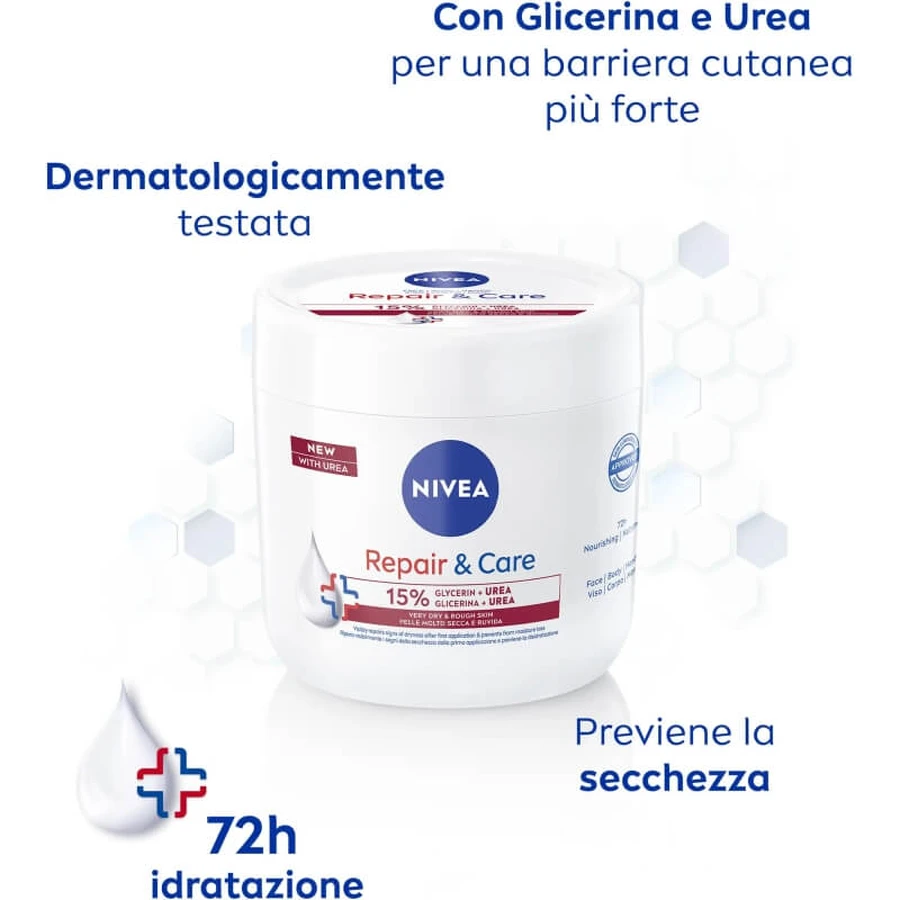 Nivea repair &amp; care 15&amp; glycerin + urea - Creme für sehr trockene und raue Haut 400 ml