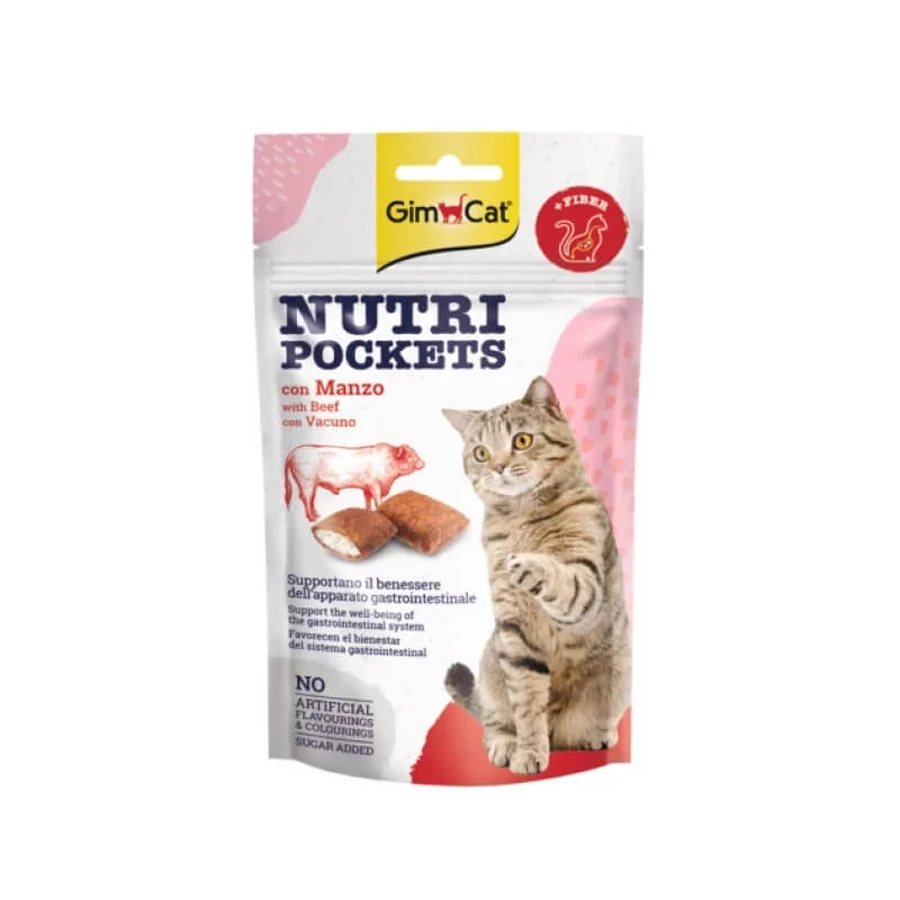 Gimborn Gimcat - nutri pockets rundvleessnacks voor katten 60 gr.