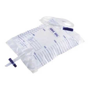 Urine bag 2 l with tap and tube 130 cm - 25 disposable bags for urine collection