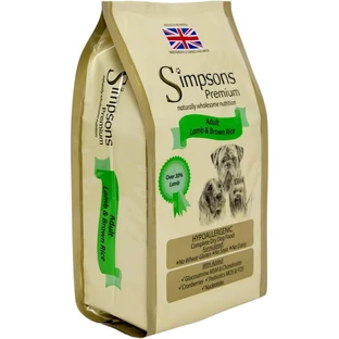 Simpsons premium Adult lam en bruine rijst - droogvoer voor volwassen honden met spijsverteringsproblemen 12 kg