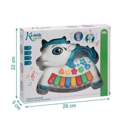 Kiokids Unicorn piano - piano toy for children white