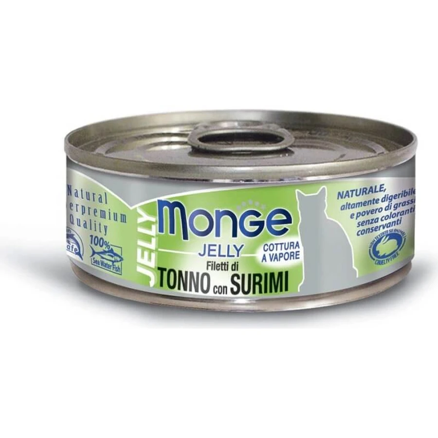Monge Natural jelly tuna and surimi - wet food for cats 80 gr