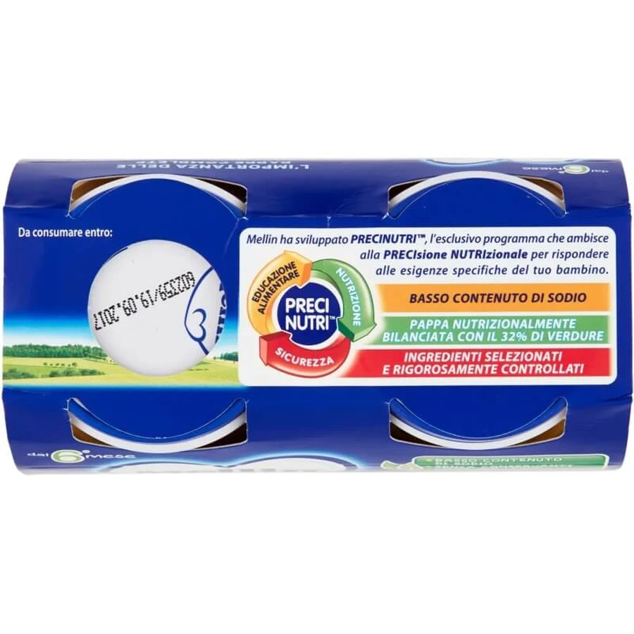 Mellin Komplette Kalbfleischmahlzeit für Babys +6 Monate 2 Dosen 250 g