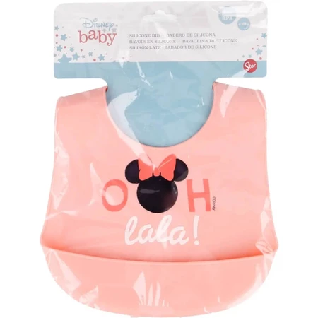 Stor Disney baby - siliconen slabbetje - roze