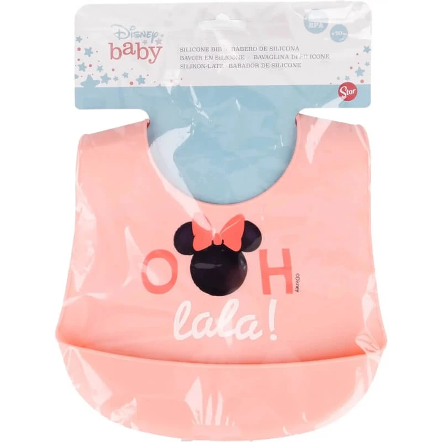 Stor Disney baby - siliconen slabbetje - roze