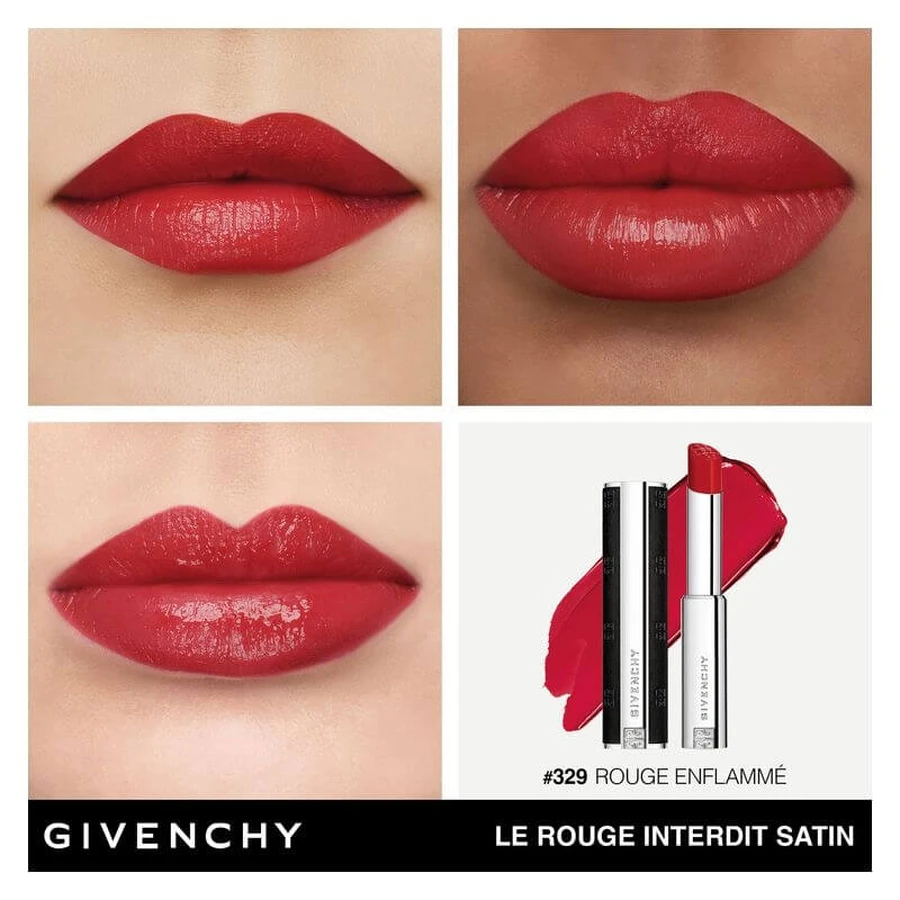 Givenchy Le rouge interdit satin - lipstick no. 329 rouge enflammé