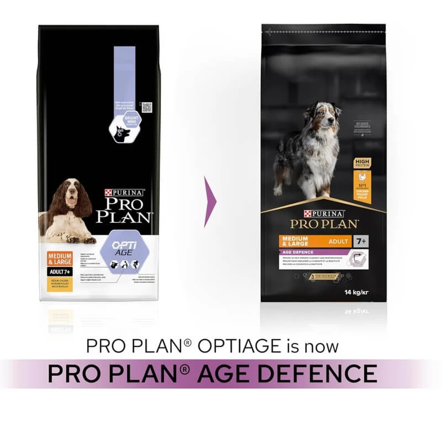 Purina pro plan age defense medium &amp; large adult 7+ con pollo - alimento completo para perros 3 kg