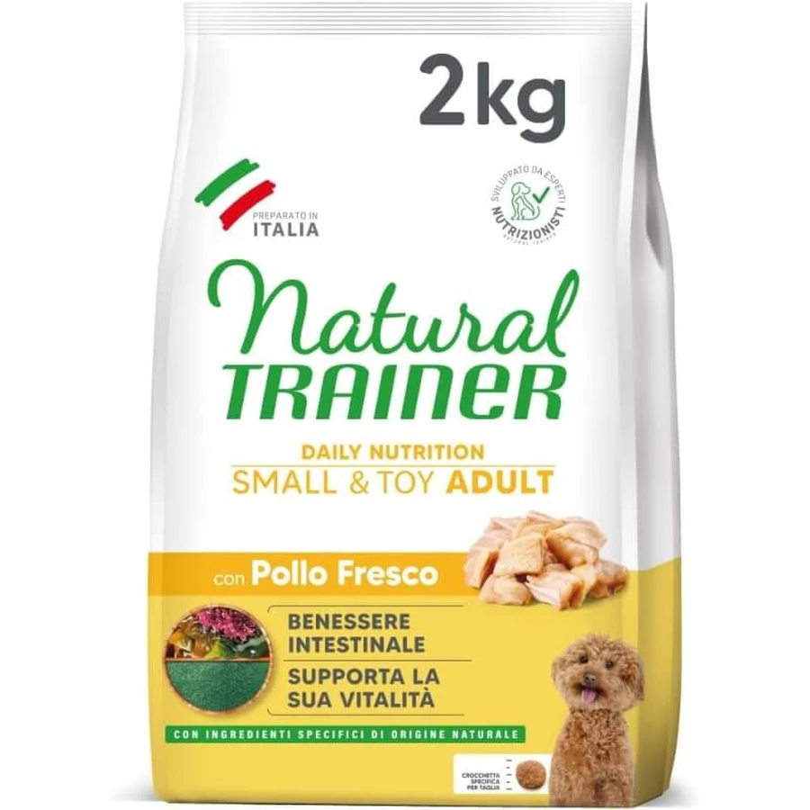 Natural trainer Dagelijkse voeding small &amp; toy adult met verse kip - volledige hondenvoeding 2 kg