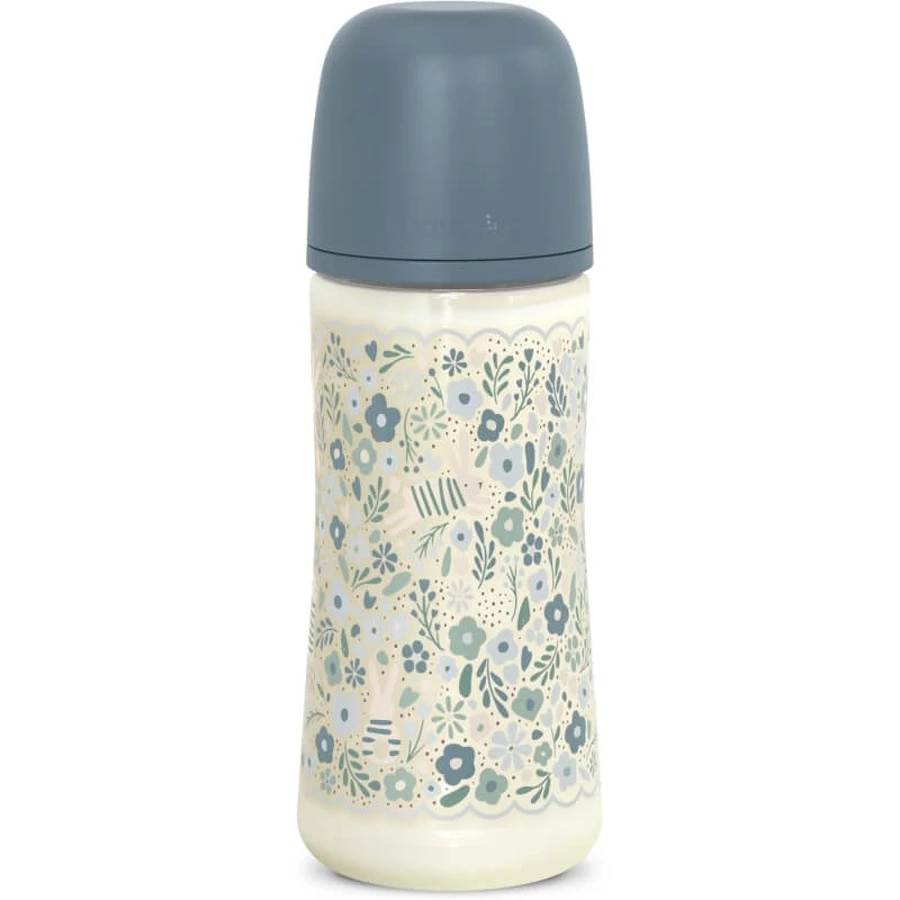 Suavinex wonderland - slow flow baby bottle -liberty blue 360 ml