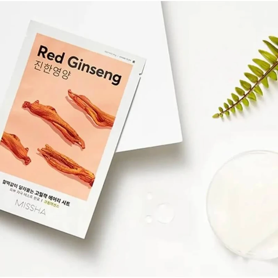 Missha Airy fit sheet mask ginseng rojo - mascarilla iluminadora y revitalizante