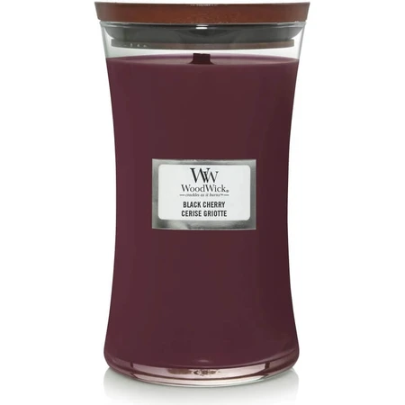 Woodwick Cereza negra - vela perfumada reloj de arena grande 609 g