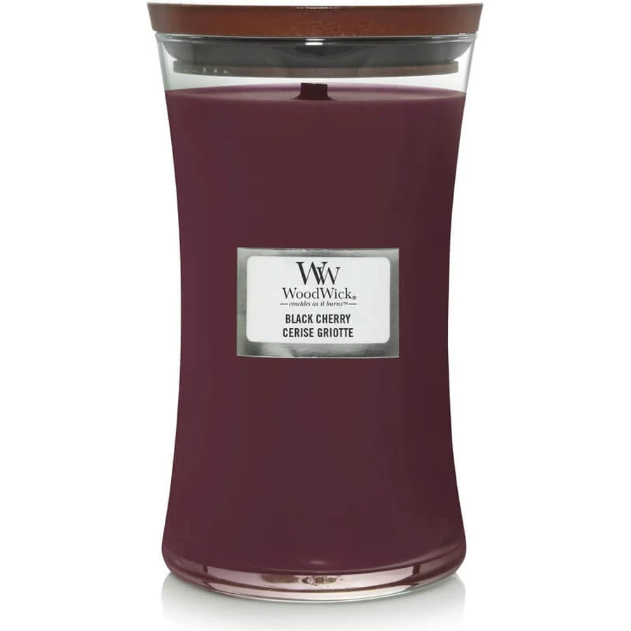 Woodwick Cereza negra - vela perfumada reloj de arena grande 609 g