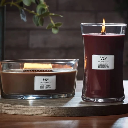 Woodwick Cereza negra - vela perfumada reloj de arena grande 609 g