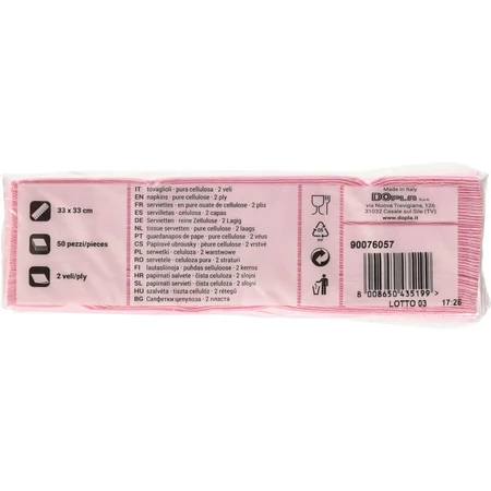 Dopla Servilletas 33 x 33 color rosa 2 capas 50 toallitas
