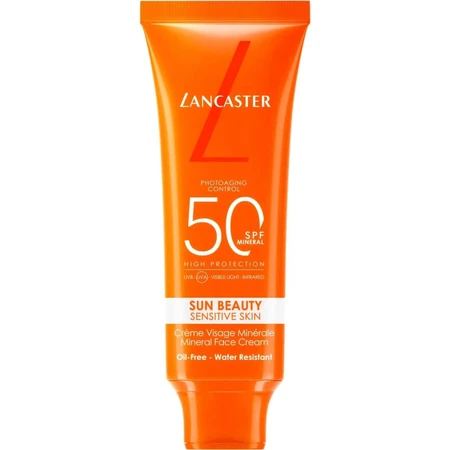 Lancaster sun face cream 50 spf sun beauty sensitive skin mineral face cream high protection 50 ml