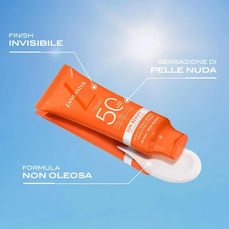 Lancaster sun face cream 50 spf sun beauty sensitive skin mineral face cream high protection 50 ml