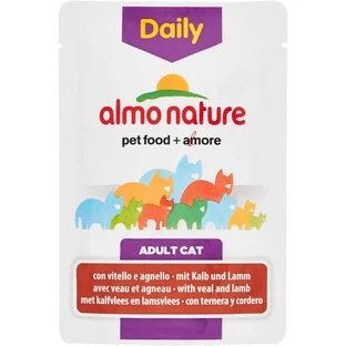 Almo nature Daily menu ternera y cordero - comida húmeda completa para gatos adultos 70 gr