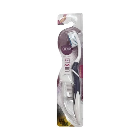 Clendy he &amp; she medium - cepillo de dientes con cabezal intercambiable en colores surtidos