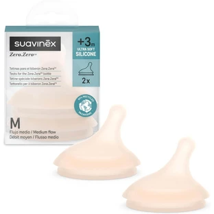 Suavinex zero zero - pack de 2 tetinas para biberón anticólico flujo medio