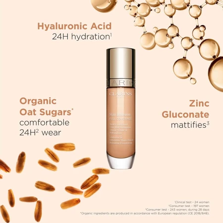 Clarins skin illusion full coverage - luminous matte effect foundation - no. 112.3n