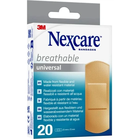 Nexcare transpirable universal - 20 parches 25 x 72 mm