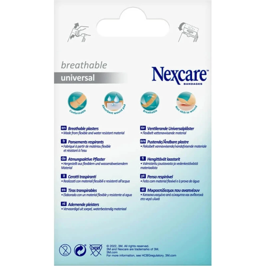 Nexcare transpirable universal - 20 parches 25 x 72 mm