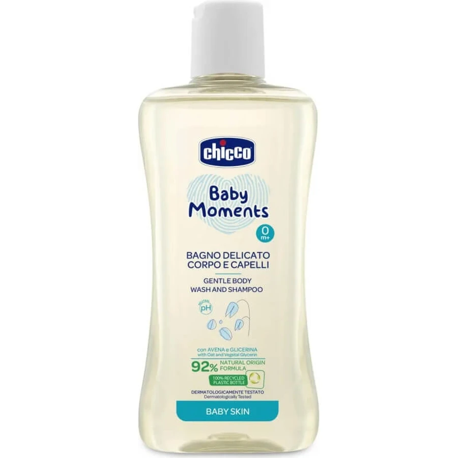 Chicco baby moments - sanftes Bad Körper und Haare 200 ml
