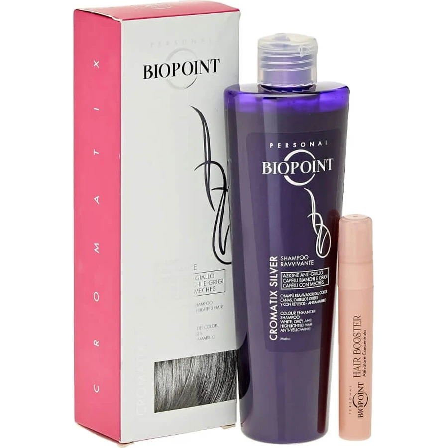 Champú reavivante del color Biopoint Chromatix para cabellos blancos, grises o encanecidos 200 ml