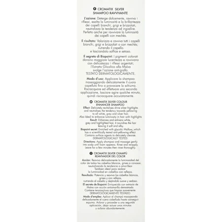 Champú reavivante del color Biopoint Chromatix para cabellos blancos, grises o encanecidos 200 ml