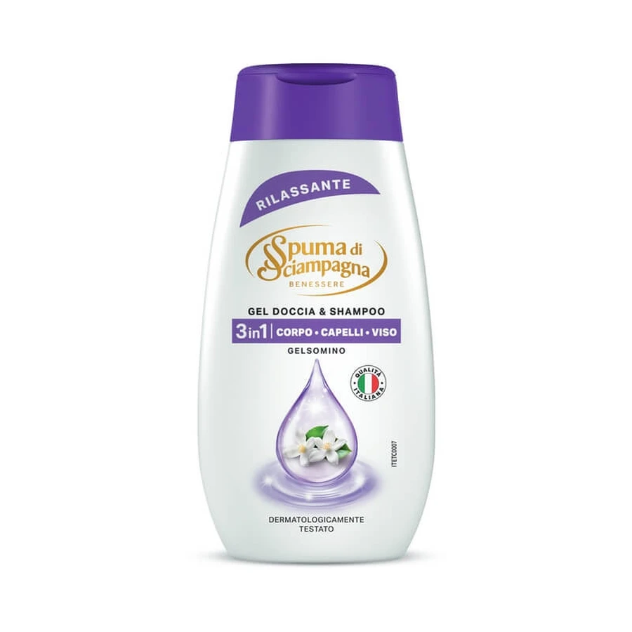 Jasmine shampagne mousse - relaxing 3-in-1 shower gel &amp; shampoo 250 ml