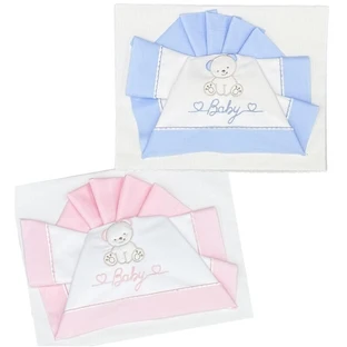 Andy &amp; helen Komplettset für Kinderbett 2 Laken + 1 Kissenbezug mit Teddybär-Stickerei - rosa