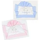 Andy & helen Complete set for crib 2 sheets + 1 pillowcase with teddy bear embroidery - pink