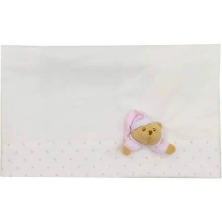 Nanan puccio - weißes Kinderwagen-Laken-Set mit rosa Streifen